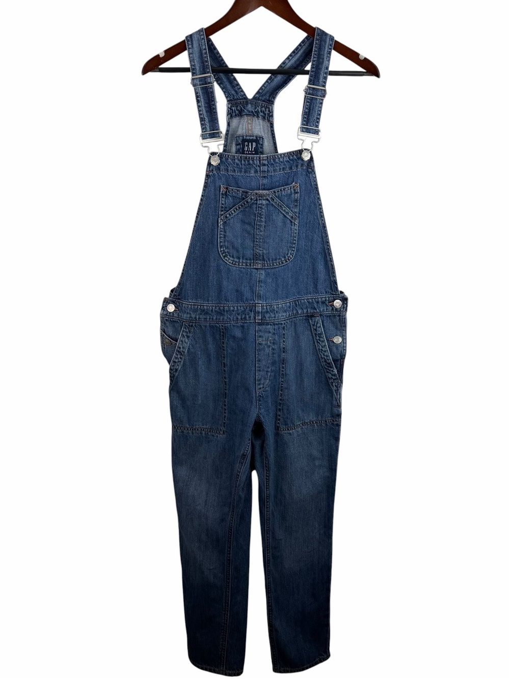 GAP | Blue Medium Wash Crop Slouch Overalls